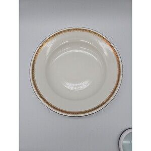 Rorstrand Sweden Porcelain #521 Scalloped Soup Bowls Gold Ribbon Pattern